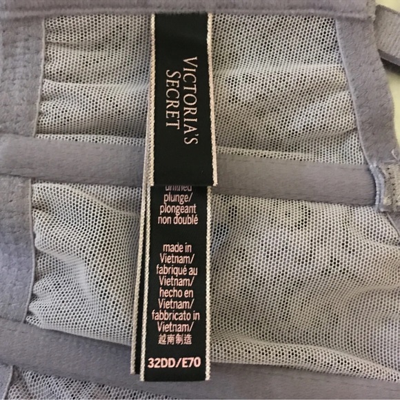 Victorias Secret Very Sexy Plunge Lace Halter High Neck Long Line Bra Lilac 32DD - Picture 9 of 9